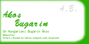akos bugarin business card