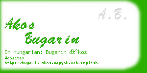 akos bugarin business card